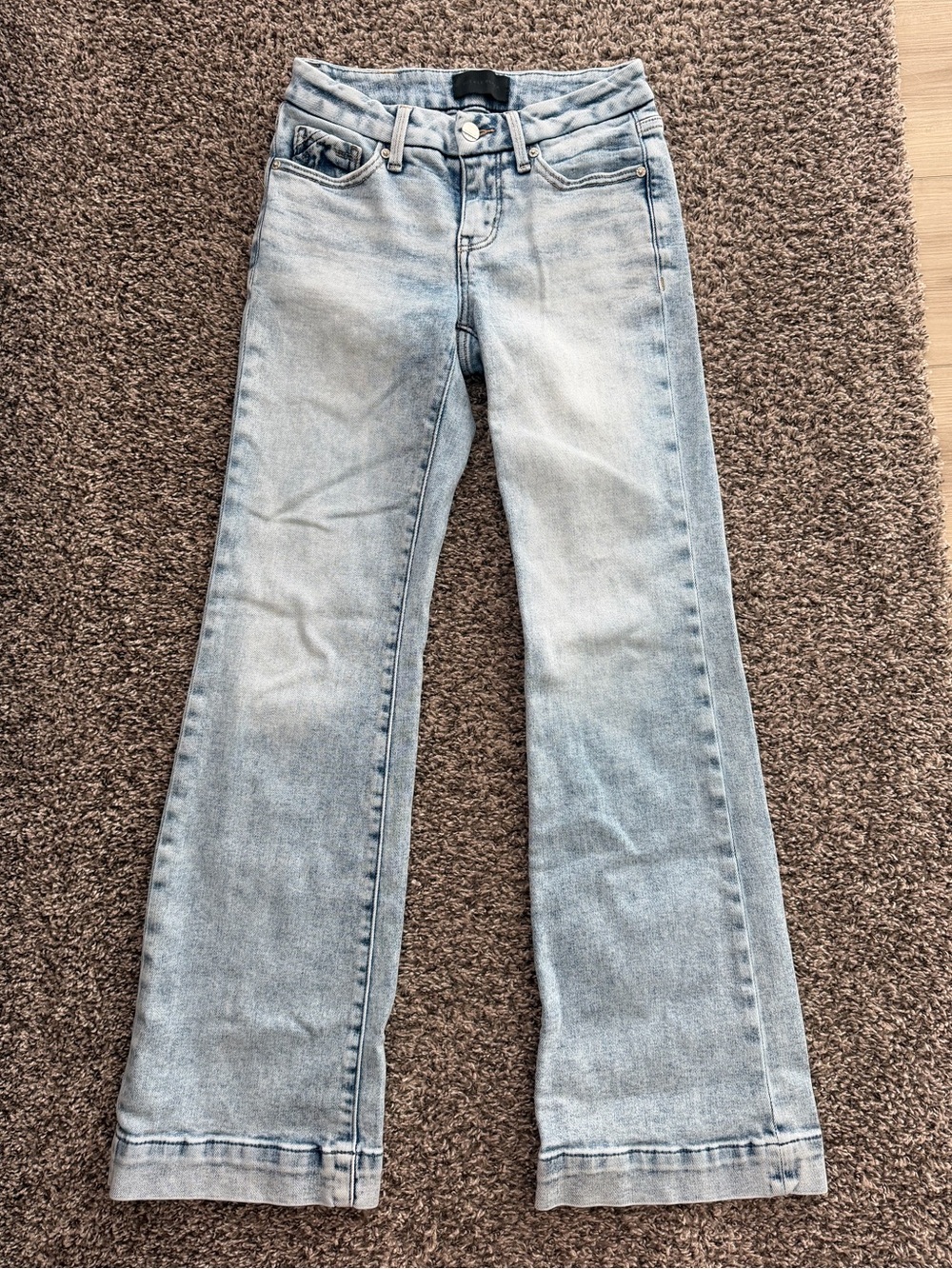 Buckle Light Blue Flare Jeans - Women's